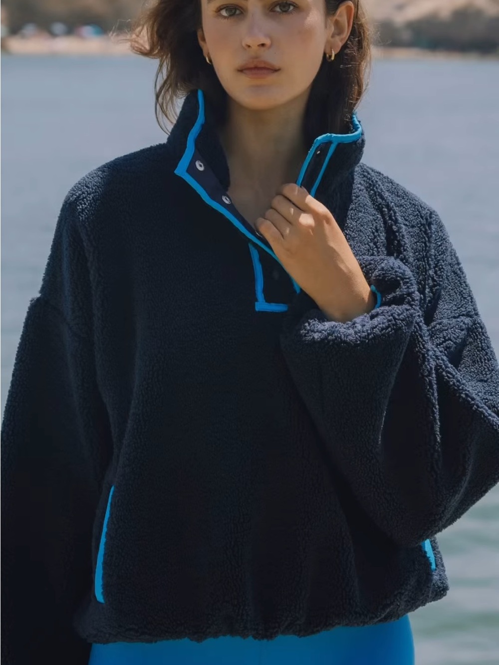 Daily Drills Sherpa Jacket in Navy + Tide